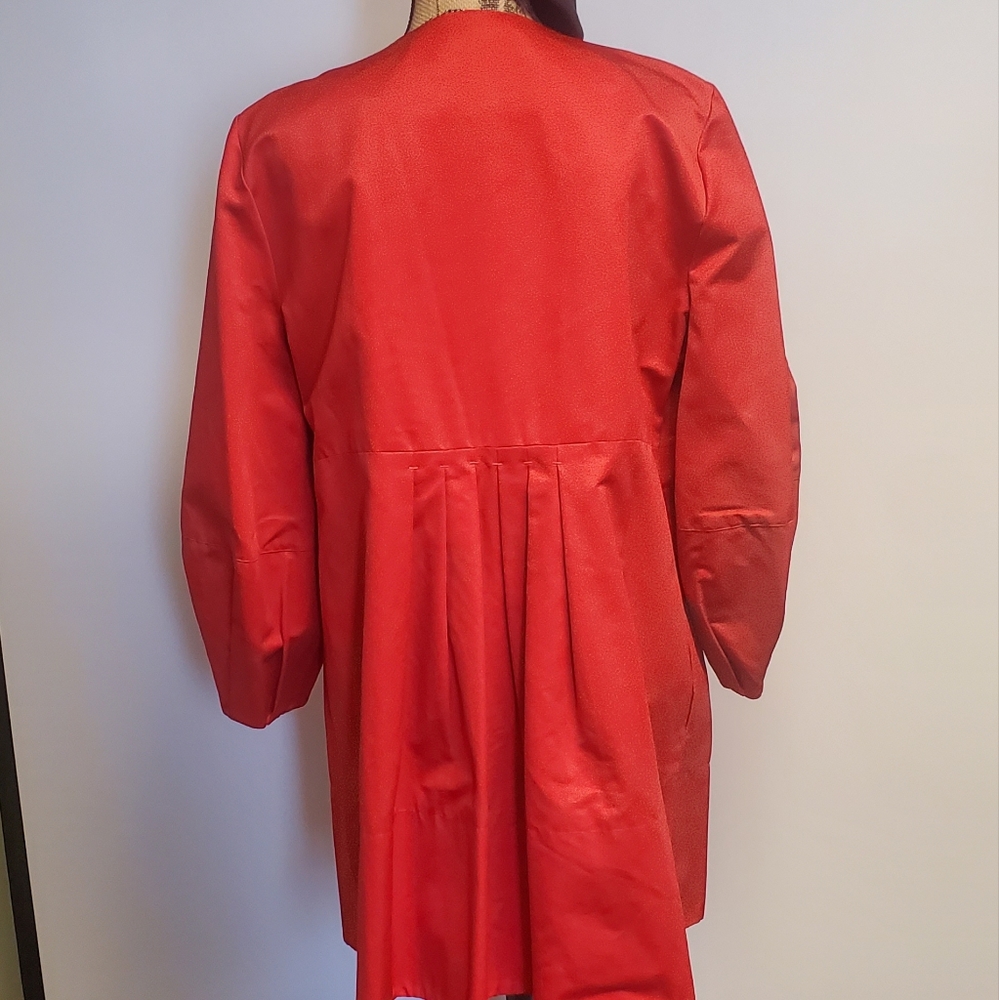 Trendy Red Puff Sleeve Double-breasted Pea Coat XL - Picture 8 of 11